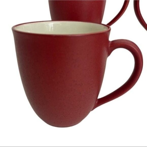 Noritake Colorwave Raspberry Stoneware 12 Oz Mugs - Set Of 4 # 8045Y - Picture 3 of 14